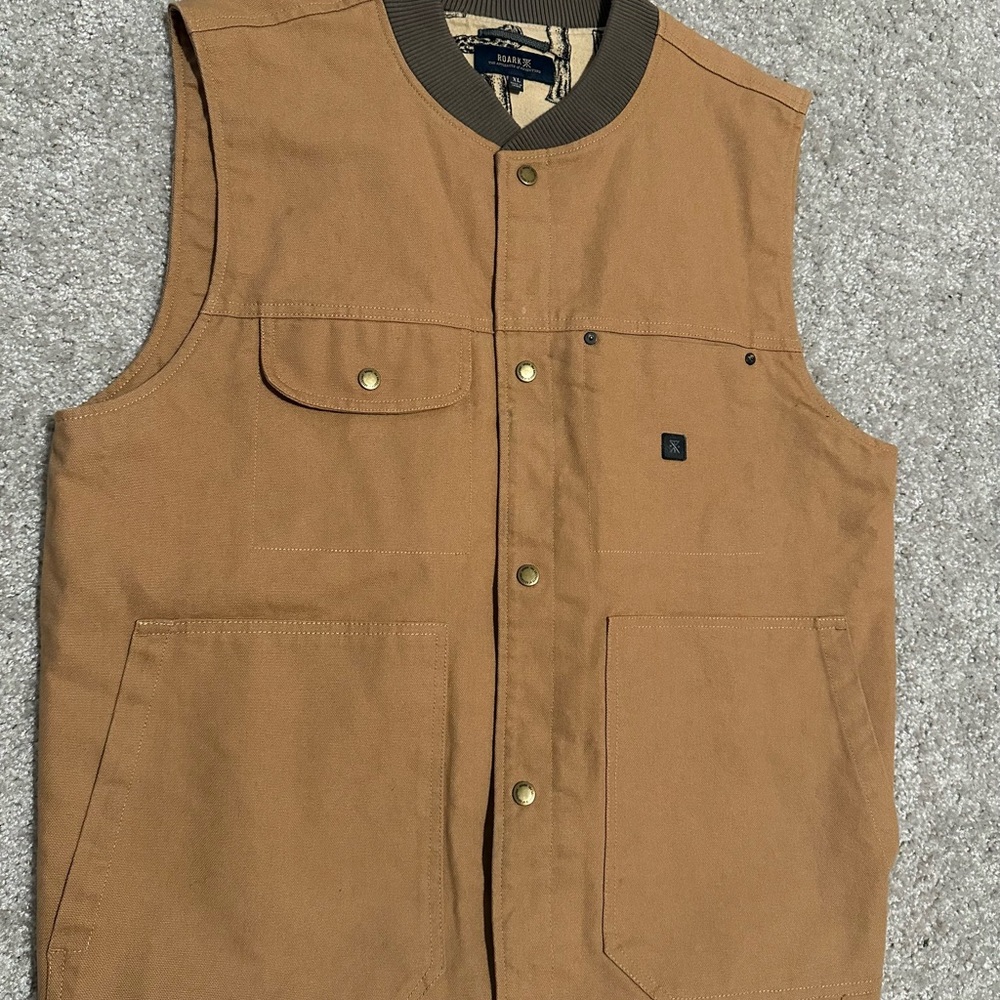 Roark Brown Workwear Vest with Utilitarian Design